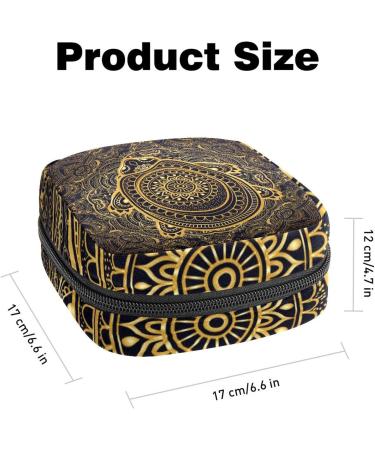 Boho Golden Sea Turtle Women's Period Kit - Storage Pockets & Holder | Portable Feminine Product Bag - Buy Online on GoSupps.com