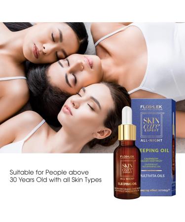 FLOSLEK Overnight Face Argan Oil | 30 ml | Contains 11 Oils & Vitamin E | Nourishes Regenerates & Smooths | Against Premature Ageing | Vitamin Booster | Sleeping Effect Technology for all Skin Types - Buy Online on GoSupps.com
