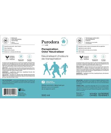 Purodora Lab Gym Bag and Shoe Deodorizer Spray | All Natural Eco-Friendly Odor Eliminator (Citrus Wood Scent) - 17oz - Buy Online on GoSupps.com