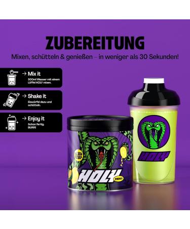 Holy Energy Gaming Booster 'Citrus Cobra' - 50 Portions Focus Drink with Newcaff & Green Tea Extract | Vegan Citrus & Kalamansi Powder - Buy Online on GoSupps.com