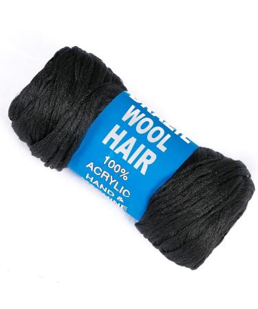 Brazilian Wool Hair Yarn for Crochet Braid Twist | Black Color - Black01 - Buy Online on GoSupps.com