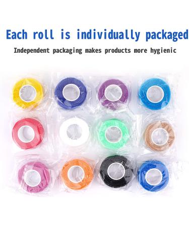 24 Pack Rainbow Cohesive Wrap Bandages 1 x 5 Yards - Self Adherent First Aid Tape for Sports Injuries - Elastic, Self Adhesive Athletic Tape for Wrist, Ankle - Buy Online on GoSupps.com