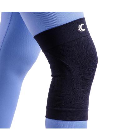 Cannon Sports Knee Compression Sleeve for Support Stability and Athletic Enhancement Set of 2 (Black Medium) Medium Black
