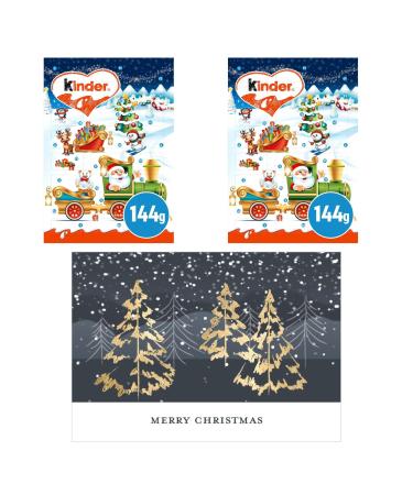 Set of 2 Advent Calendars containing a Kinder Advent Calendar 144 g – Set of 2 with Christmas card with envelope