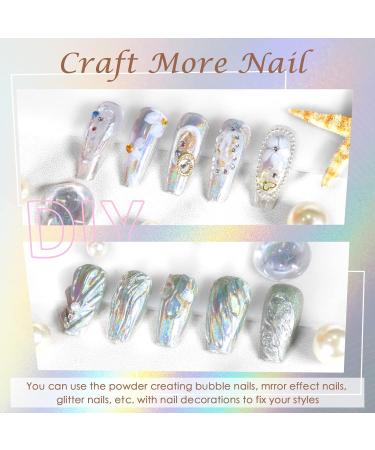 Buy Laza Chrome Nail Powder - Holographic Glitter for Stunning Nail Art & Resin Crafts | Metallic Dust & Mirror Effect - Buy Online on GoSupps.com