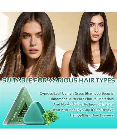 Ourdort Usman Grass Shampoo Bar Triangular Moisture Shower Soap Soft and Nourishing Fortified Vegetable Solid Shampoo Bar for Men and Women - Buy Online on GoSupps.com