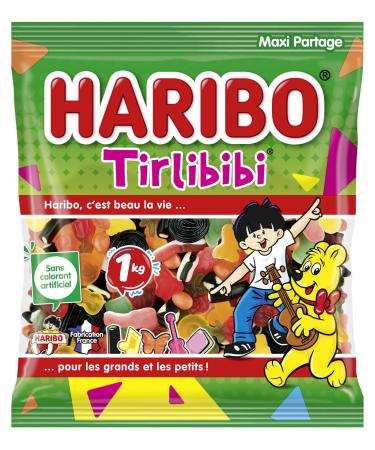HARIBO - Tirlibibi - Assortiment De Bonbons - Drag es R glisse & Plus - Sans Colorants Artificiels - Sachet Vrac 1 kg
