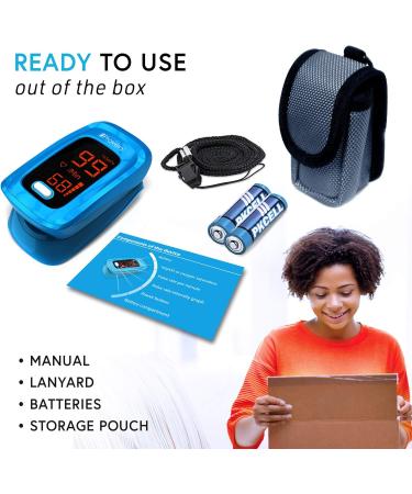 iProven Pulse Oximeter Fingertip - Accurate Blood Oxygen & Heart Rate Monitor - Oximetro De Pulso - OXI-27 Blue - International Shipping Available - Buy Online on GoSupps.com