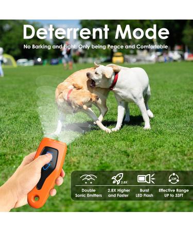 Dog Bark Deterrent Devices Ultrasonic Dog Barking Control Device Anti Bark Device for Dogs with LED Flashlight 33 FT Range Rechargeable Dog Bark Deterrent Orange - Buy Online on GoSupps.com