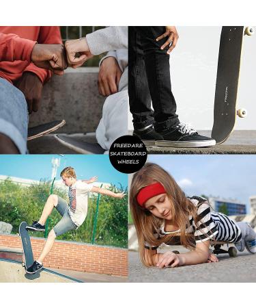 FREEDARE Skateboard Trucks and Wheels Set - 52mm Black Wheels, Silver Trucks 5.25 - Bearings, Tool, Riser Pads, Hardware Included - Buy Online on GoSupps.com