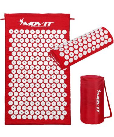 Movit acupressure mat model Tuina (75x4x2.5cm) including pillow or model Zhiya (130x50x2.5cm) including pillow pollutant -checked cover 100% cotton 10 colors massage mat red - 75x44