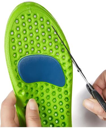Memory Foam Plantar Fasciitis Relief Insoles - Black/Green - Men 10/Women 12 - Buy Online on GoSupps.com