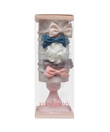 Elly & Emmy Baby Girl Headband Stand Organizer Set - Pink Floral Print, 5pc Hair Accessories for Newborns & All Hair Types - Buy Online on GoSupps.com