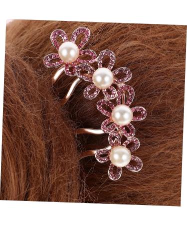 Angoily hair comb top clip alloy rhinestones pearl hair clip ponytail Korean version flowers flower pearl the flowers temperament comb Miss spring hair jewelry headgear large back of head - Buy Online on GoSupps.com