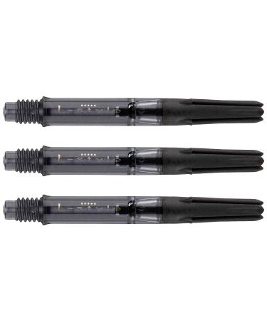LSTYLE Dart Shafts: L-Shaft Carbon Silent - Spinning Dart Stems - Champagne Rings Included 260 Clear Black