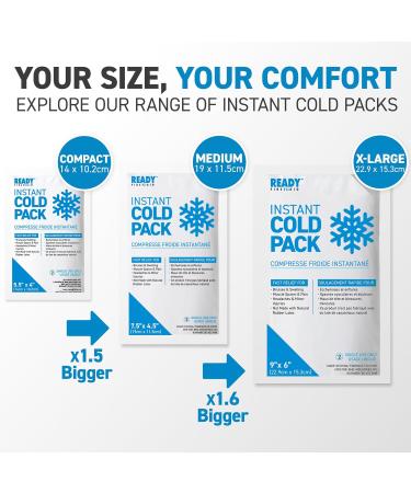 Instant Cold Pack Medium Packs (7.5" x 4.5") - Ready First Aid Provides fast Relief for Bruises Swelling Muscle Spasm Pain Headaches Minor Ice Packs for Injuries (7.5" x 4.5" Case of 6) 7.5" x 4.5" Case of 6 - Buy Online on GoSupps.com