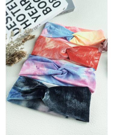 Elastic Stretch Headband for Women - Non Slip Yoga Knotted Headband for Sports & Running - Thin Soft Breathable Boho Wrap Head Bands in Colorful Tie Dye - CYHYII - Buy Online on GoSupps.com