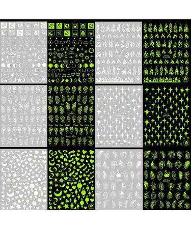 Luminous 3D Self-Adhesive Butterfly Nail Art Stickers - 6 Sheets | Nail Decals for Acrylic Nails Design - Buy Online on GoSupps.com