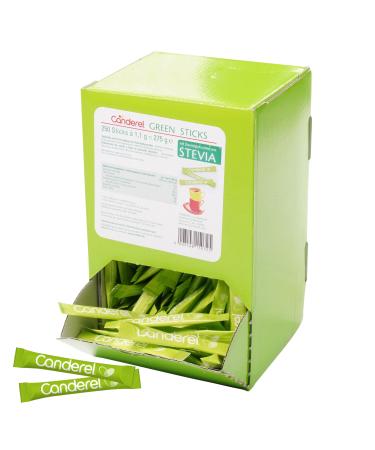 Hellma Canderel Green Stevia Sticks 250 pcs. 1.1 g each - 275 g storage box - sugar alternative individually wrapped vegan