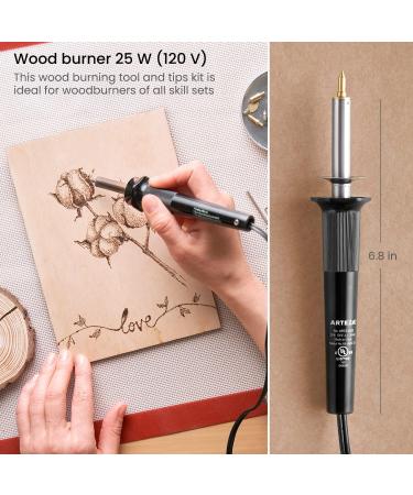 Arteza Wood Burning Kit - Pyrography Pen with 6 Tips, Heat Shield & Stand - 25W, 300-400C - Ideal for Beginners, Intermediates, and Hobbyists - Buy Online on GoSupps.com