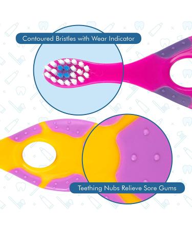 6 Pack - Baby Toothbrush  0-2 Years  Soft Bristles  BPA Free | Toddler Toothbrush  Infant Toothbrush  Training Toothbrush  Includes Free Toothbrush Holder - Buy Online on GoSupps.com