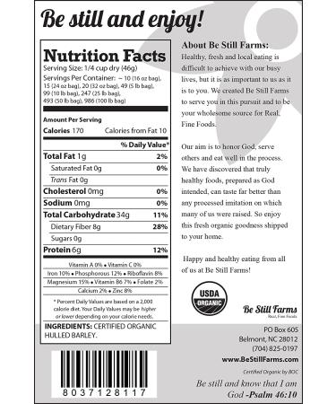 Organic Hulled Barley 5lb - Grind for Barley Flour - Soak for Barley Malt Syrup - Vegan Barley Cereal - 5lb Pack - Buy Online on GoSupps.com