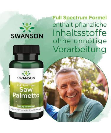 Swanson Saw Palmetto 540mg - High Dosage 100 Soy Free Gluten Free Non-GMO Capsules - Laboratory Tested for Optimal Health - Buy Online on GoSupps.com