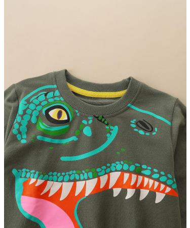 Kids Dinosaur Sweatshirt | Cotton Long Sleeve Pullover for Boys and Girls | Toddler/Baby Casual Top | 1-8 Years | Size 2-3 Years - Dinosaur 08 - Buy Online on GoSupps.com