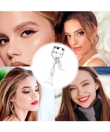 Eye Curler for Lashes Small Fish Tail Shape Eye Curler with Comb Teeth Ergonomic Eyelash Tools Beautiful Portable Makeup Supplies for Eye-Opening Lifted Lashes A4 Chrome Plated With Pink Comb Pink Mermaid Hand - Buy Online on GoSupps.com