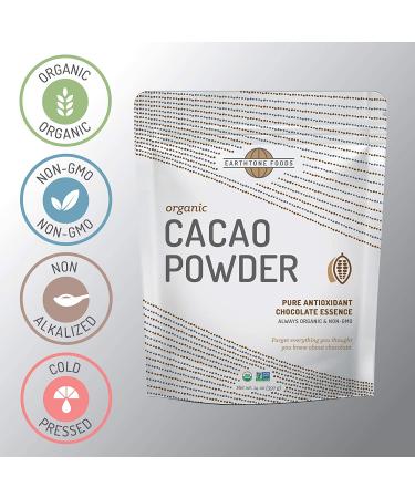 Organic Cacao Powder 14 oz - Earthtone Foods | Natural Superfood for Baking & Smoothies - Buy Online on GoSupps.com