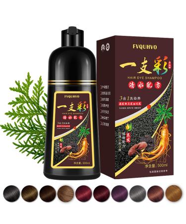 Natural Cherry Brown Hair Dye Shampoo 3-in-1 for Grey Hair Bubble Plant Hair Dye & Hair Care for Women in 15 Minutes Herbal Hair Coloring Kit for All Hair Types No Irritation