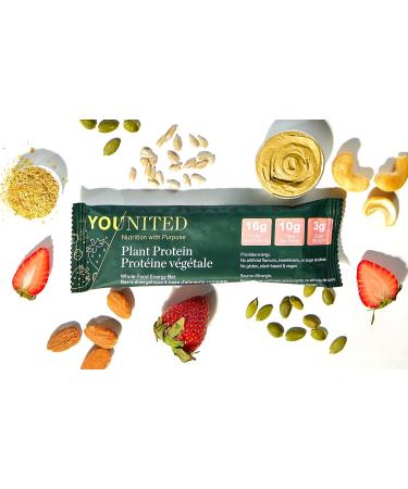 Vegan Protein Bars by Younited Wellness | With Real Food Ingredients and 16g of Protein | Boosts Energy | 10g of Fibre and Low in Sugar | Summer Berries | 12 Bars per Box - Buy Online on GoSupps.com