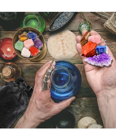 Purpledi 21pcs Chakra Stone Set - Healing Crystals & Gemstones for Meditation & Crystal Therapy - Buy Online on GoSupps.com