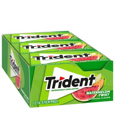 Trident Watermelon Twist Sugar-Free Gum - 12 Packs, 14 Count per Pack - Buy Online on GoSupps.com