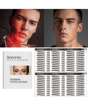 Aresvns Tattoo Eyebrow for Men - 66 Pairs Dark Brown 4D Eyebrows Tattoo - Waterproof Christmas Gift - Buy Online on GoSupps.com