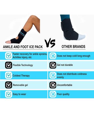 Coldest Foot Ankle Achilles Pain Relief Ice Wrap with 2 Cold Gel Packs - Ideal for Achilles Tendon Injuries, Plantar Fasciitis, and Bursitis - Cold Therapy for Sore Feet - Black (XS-XL) - Buy Online on GoSupps.com