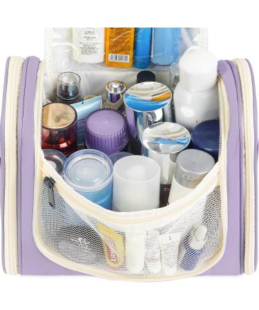 Women's Large Travel Hanging Toiletry Wash Bag Organizer - Light Purple Cosmetic & Makeup Case - Buy Online on GoSupps.com