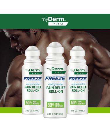 Myderm PRO Freeze Roll-On 3 fl oz - Extra Strength 6% Menthol - Hands-Free Topical Support - Made in USA - Buy Online on GoSupps.com