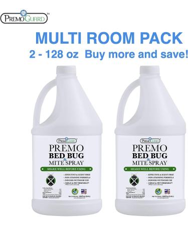 Premo Guard 128 oz Bed Bug & Mite Killer Spray | Fast Acting Treatment | Stain & Scent Free | Child & Pet Safe | Extended Protection | Natural Non-Toxic Formula - Buy Online on GoSupps.com