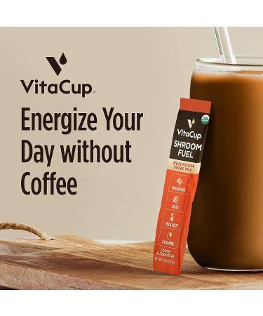 VitaCup Shroom Fuel 24 ct Packets - Mushroom Coffee Alternative with Cacao, Cinnamon, Chaga, Lions Mane & Maca for Energy, Immune Support & Focus - Buy Online on GoSupps.com
