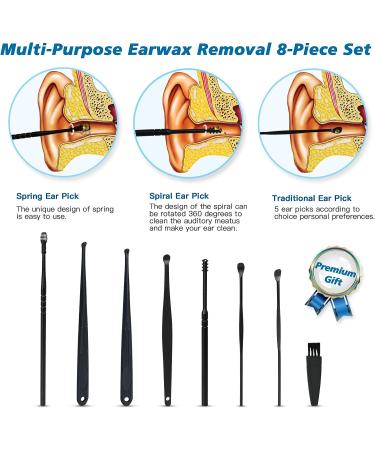 Electric Ear Wax Remover | USB Charge | 5 Levels Strong Suction | Reusable Kit for Adults & Kids - Black - Buy Online on GoSupps.com