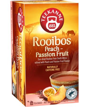 Teekanne Rooibos Refined with Peach and Passion Fruit Infusion Tea Sun Dried Rooibos From South Africa 20 Teabags - Buy Online on GoSupps.com