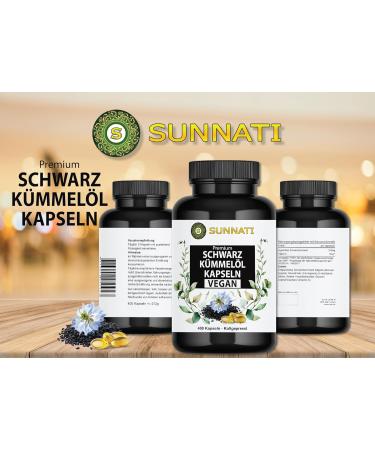 Buy Black Cumin Oil Capsules - 400 Vegan 1000 mg - High-Dose Cold-Pressed Egyptian with Vitamin E - Sunnati Brand - Fast International Shipping from Germany - Buy Online on GoSupps.com