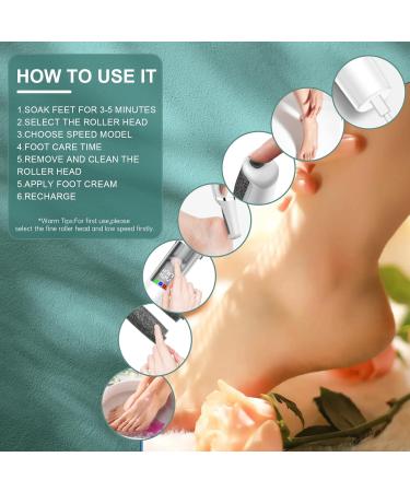 Electric Foot Callus Remover - Rechargeable Pedicure Tool with 3 Rollers & Speeds | Smooth Foot Care Kit - Ideal Gift for Dead Skin Removal - Buy Online on GoSupps.com