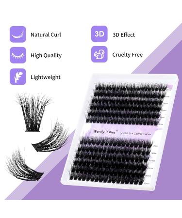Premium 3D Individual Eyelashes 60p/80p - DIY Cluster Eyelash Extensions D Curl Fluffy Styles (12-16mm) - Perfect for Home Use - Buy Online on GoSupps.com