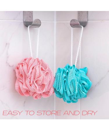 Nicole Miller Loofah Sponge Set - 6 Pack Exfoliating Bath & Shower Poufs with Mesh Bag - Buy Online on GoSupps.com