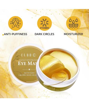 Elare 32 Pairs 24K Gold Under Eye Patches - Anti-Aging Hydrogel for Dark Circles Puffiness & Wrinkle Reduction - Skin Rejuvenation Treatment - Buy Online on GoSupps.com