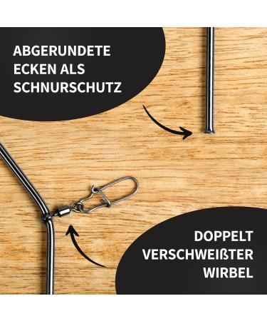 AMZFISHING 10x Anti-Tangle Metal Boom - Premium Fishing Spacers & Carp Accessories | Feeder Fishing Gear | 50mm - Buy Online on GoSupps.com