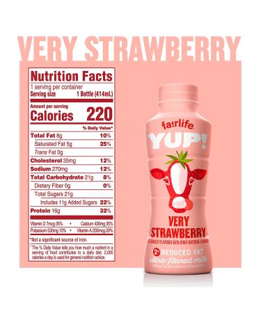 fairlife YUP! Low Fat Ultra-Filtered Strawberry Milk 14 Fl Oz (Pack of 12) - Buy Online on GoSupps.com