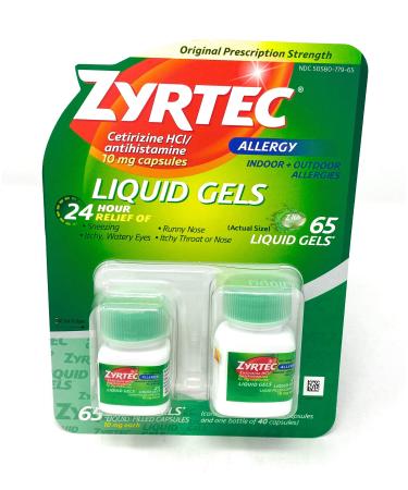 Zyrtec Liquid Gels 65 Liquid Gels 65 Count (Pack of 1)
